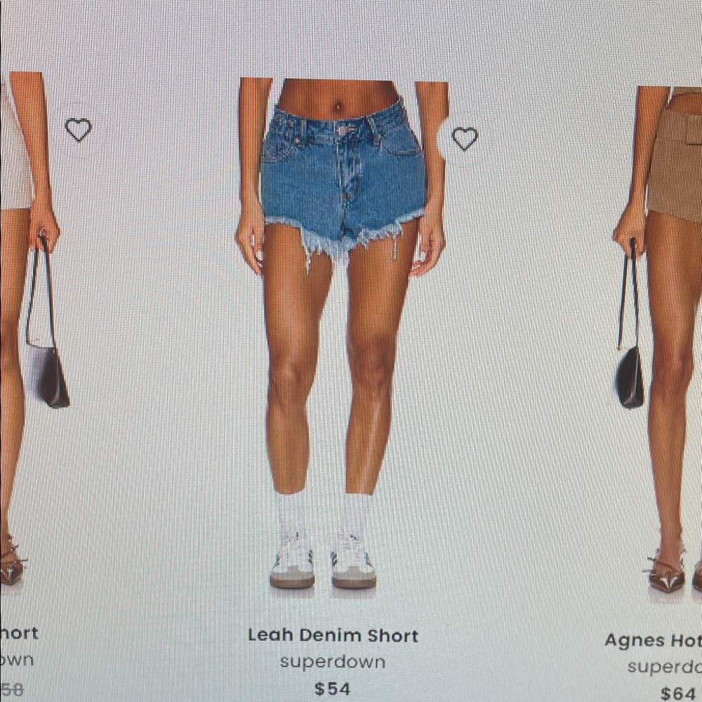 Superdown Leah Frayed Hem Jean Shorts - Blue